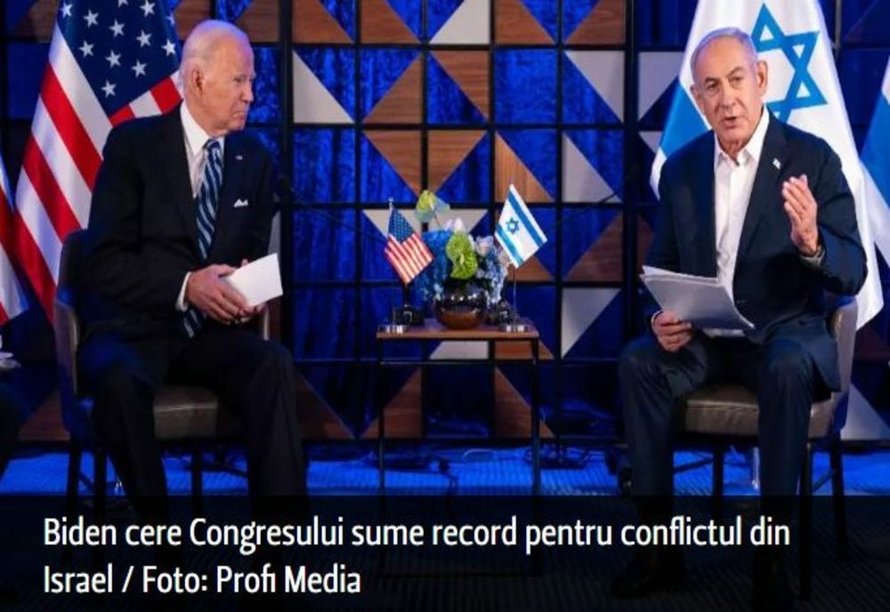 Biden cere Congresului sume record pentru conflictul din Israel